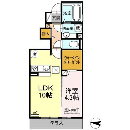 山立窪 徒歩1分 1階の物件間取画像